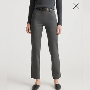 Quince Ultra Stretch 4 Pocket Ponte Straight Leg Pants Size Medium in Charcoal